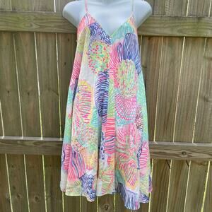 Lilly Pulitzer Clara Multi Roar Of the Seas Asymmetric Hem Slip Dress